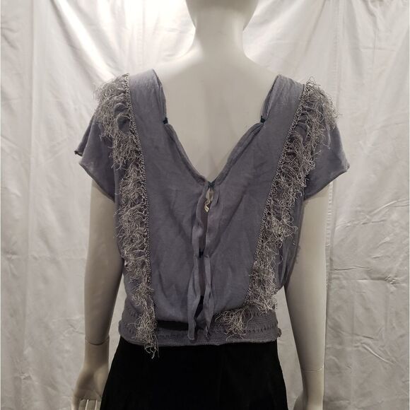 Free People Blue Fringe Top - Picture 3 of 10